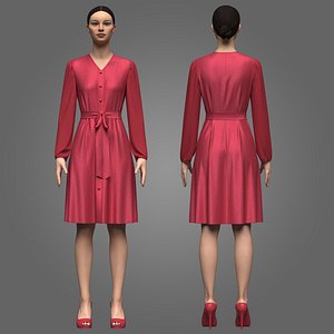 3D Female Princess Dress