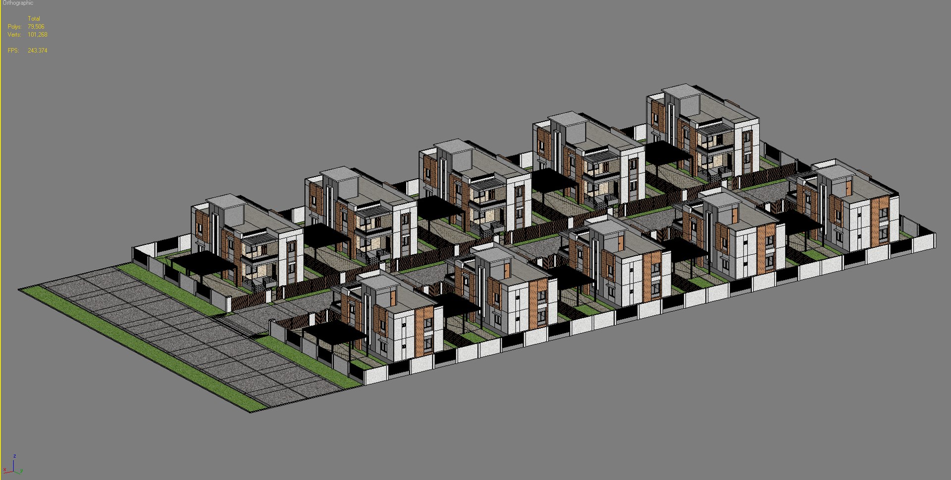 Modern Houses Block 1 3D Model - TurboSquid 2197126