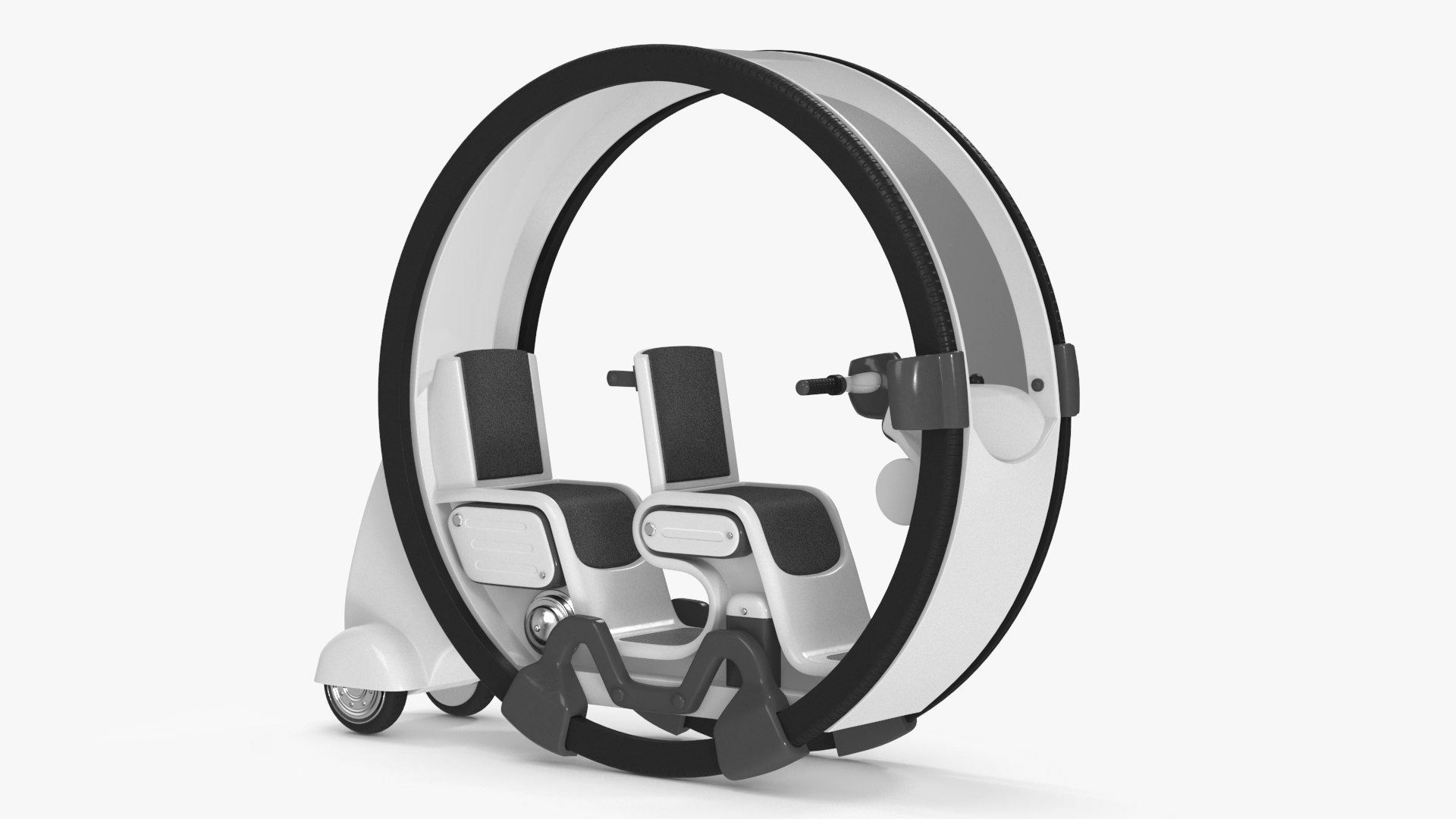 Sci-Fi Double Car Tube White 3D model preview