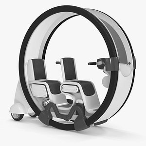 Sci-Fi Double Car Tube White 3D model