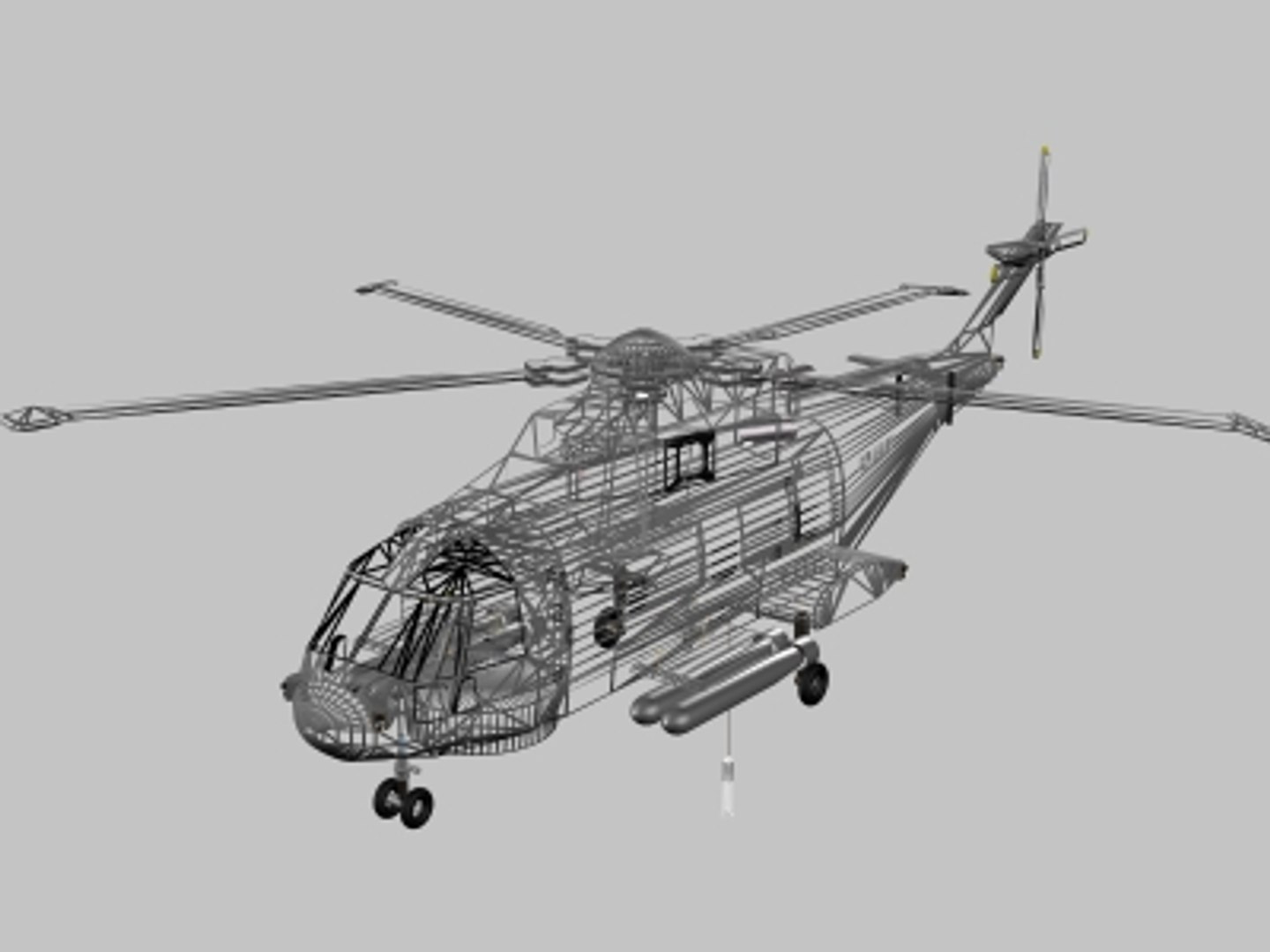 Eh101 Merlin Helicopter 3d Model