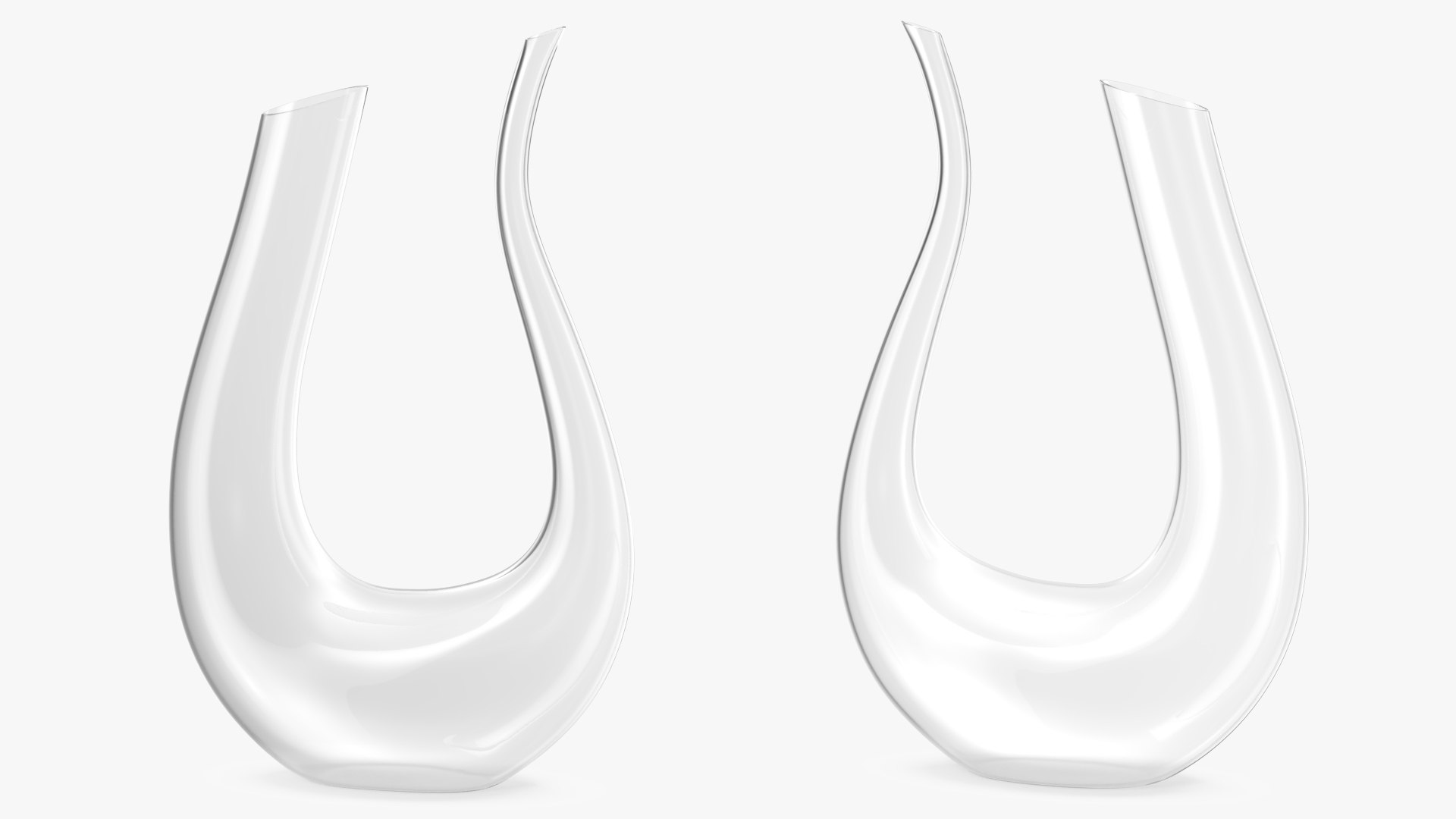 U Shaped Horn Wine Decanter 3D model preview