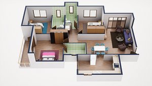3D Floor Plan Model 46 3D model