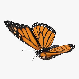 monarch butterfly flying 3d model