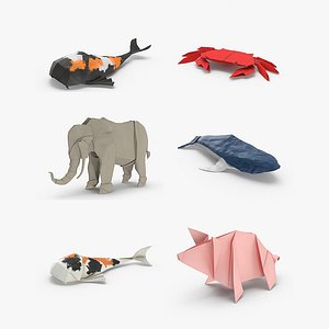 origami animal 3D model