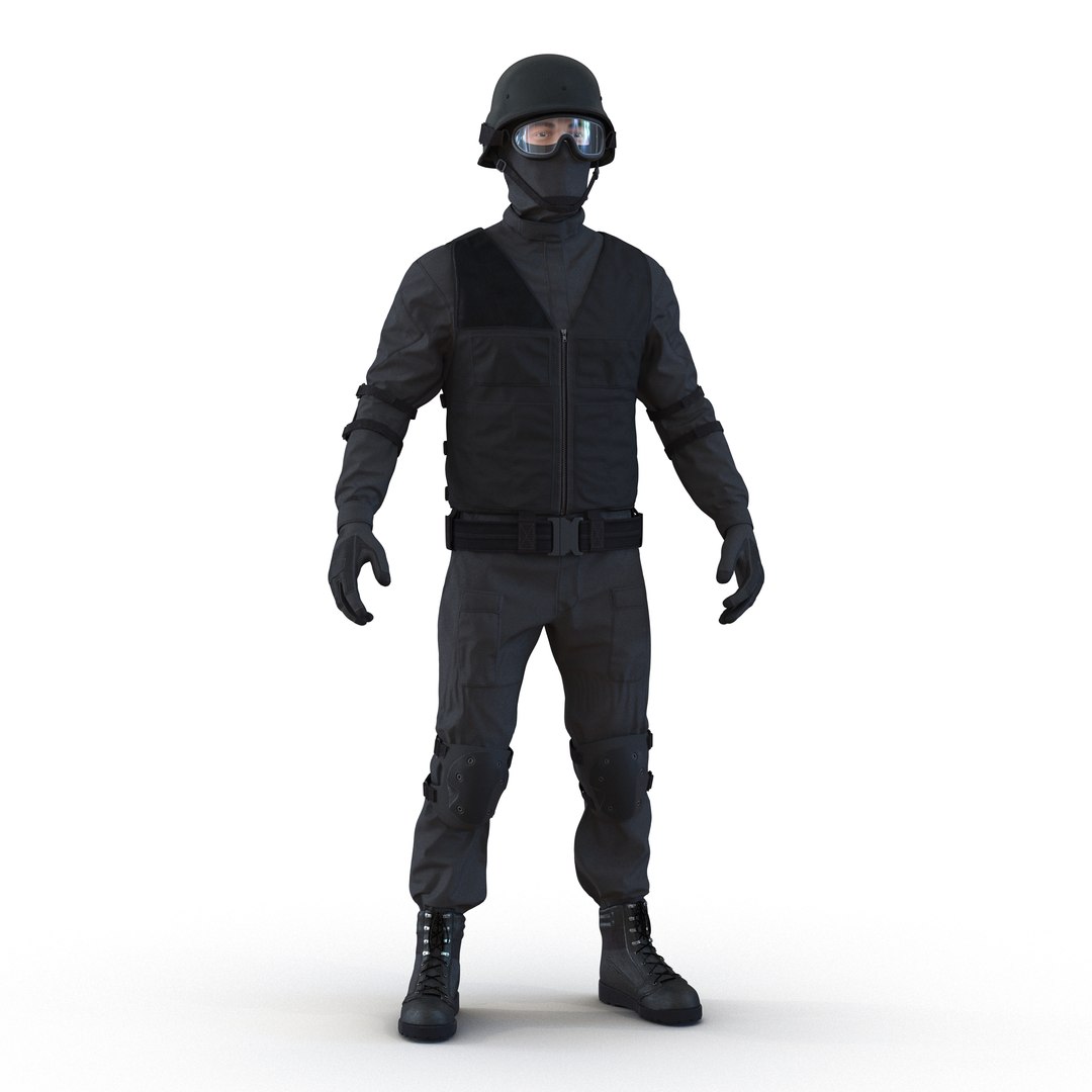 SWAT Man Mediterranean Rigged 2 3D model preview