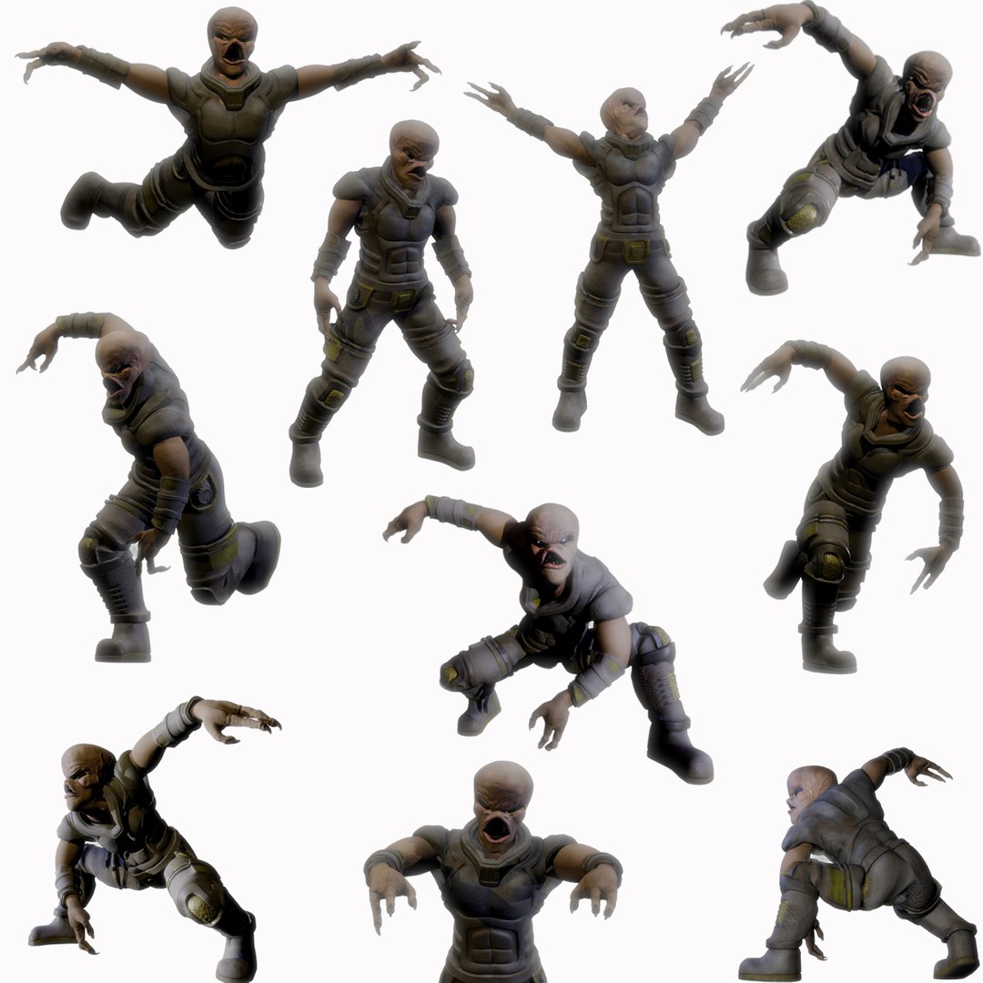 3d Rig Alien Creature Model
