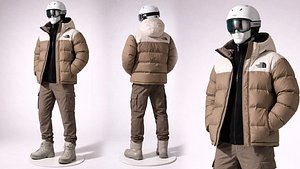 Winter Ski Mannequin Male Full Body Clothing Display 3D Model 3D model