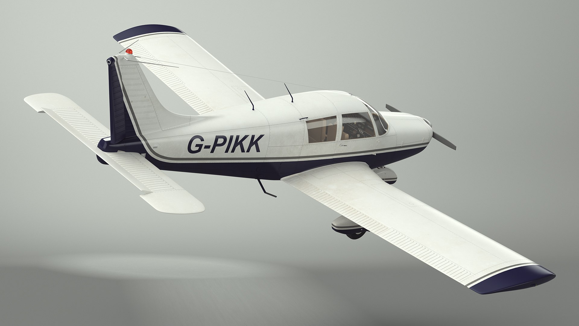 Four Seat Light Aircraft Piper PA-28 Rigged 3D Model - TurboSquid 2263762