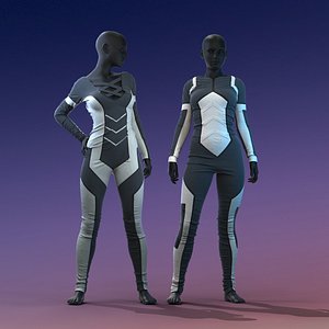 Realistic 3D Models Of Female Sci-Fi Suit