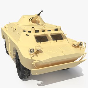 3D model BRDM 2 Amphibious Vehicle Yellow Simple Interior