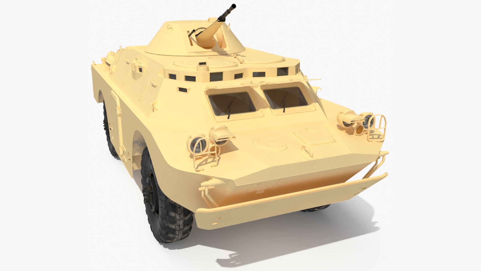 BRDM 2 Amphibious Vehicle Yellow Simple Interior 3D model preview