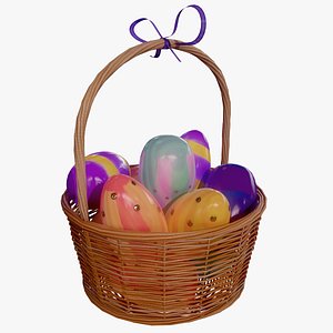realistic easter basket 3D model