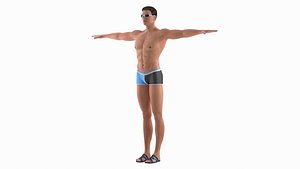 3D man swimwear rigged