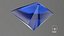 3D Princess Cut Blue Sapphire model