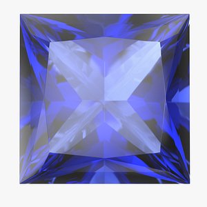 Princess Cut Blue Sapphire