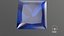 3D Princess Cut Blue Sapphire model