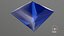 3D Princess Cut Blue Sapphire model