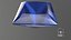 3D Princess Cut Blue Sapphire model