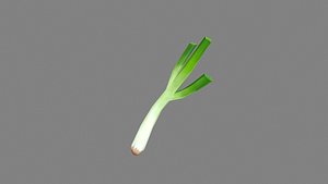 Cartoon green onion - scallion Low-poly 3D model model
