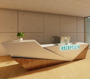 3D reception counter model