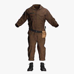 Male Workshop Jumpsuit  Boots 3D