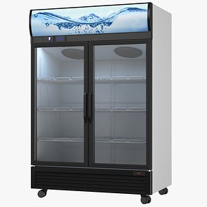 3D Detailed Commercial Fridge