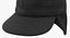 Black Military Field Cap with Earflaps