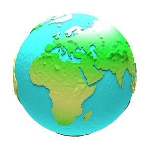 Cartoon low poly Earth 2