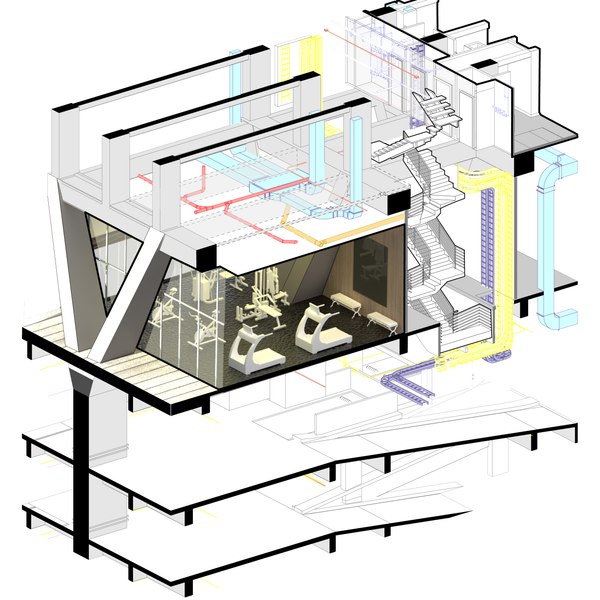 Tower housing 26 levles with MEP 3D model