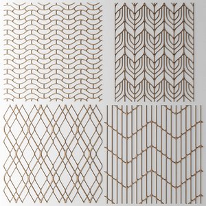 set panel lattice grille 3d model