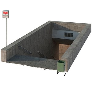 Entrance to the subway  underpass 3D model