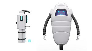 3D Low Poly Stylized Robot - 3D Game Model - ma obj fbx
