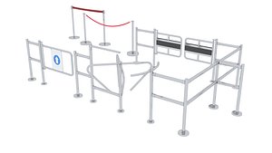 Crowd Control Gate 3D