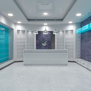 3D Drug Store Interior Empty model