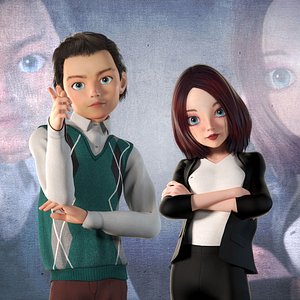 Cartoon cartoon family men and women with binding