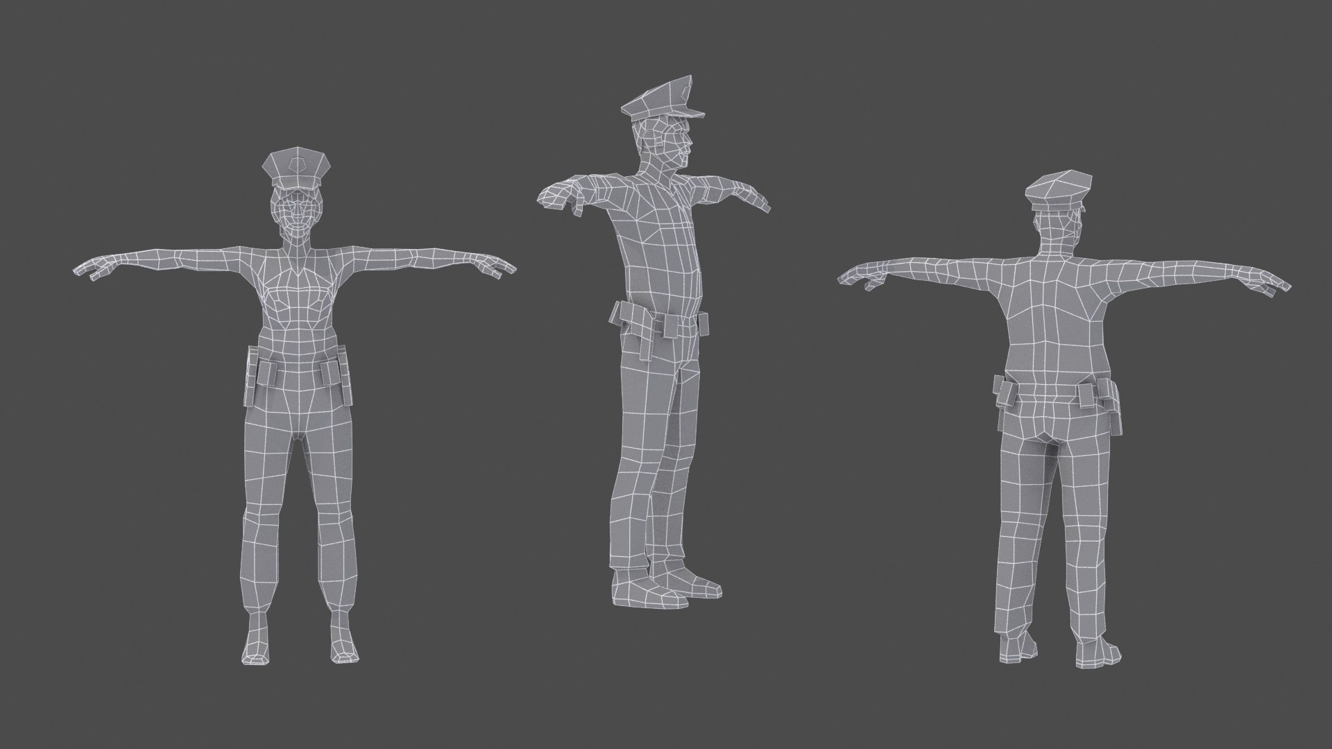 Police Cops Policeman Characters Rigged Model - TurboSquid 1458156