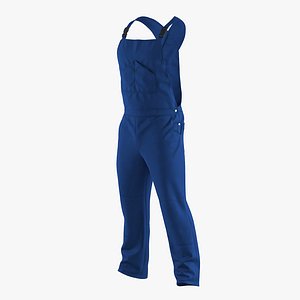 3d blue workwear overalls