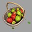 Cesta de mimbre con manzanas