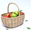 Cesta de mimbre con manzanas