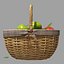 Cesta de mimbre con manzanas