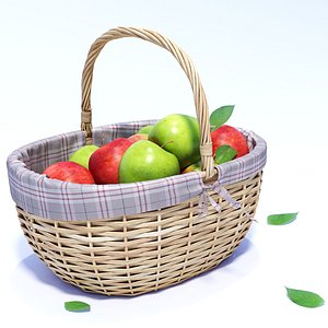 3D basket apple model