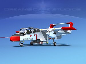 propellers usaf rockwell ov-10 bronco 3d model