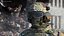 Tactical Gear Helmet Green Camo with Goggles Fur