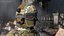 Tactical Gear Helmet Green Camo with Goggles Fur