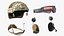 Tactical Gear Helmet Green Camo with Goggles Fur