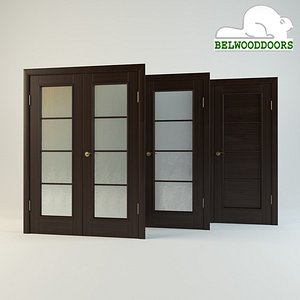belwooddoors modern suite doors 3d model