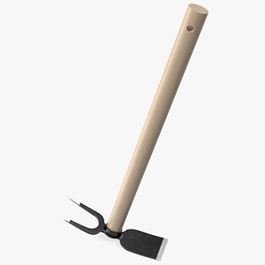 3D Cultivating Hoe on Wooden Handle