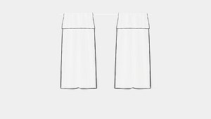 3D Curtain Length in Linen Mix Light Grey