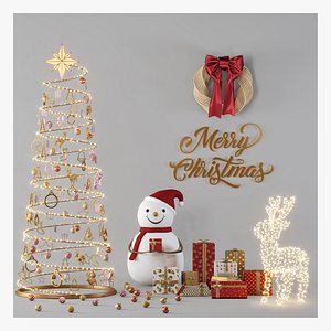 Christmas decorative set 01 3D